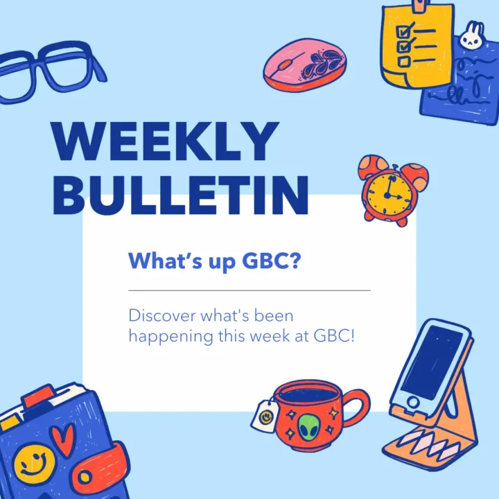 A poster about Glenfield Baptist Church's "Weekly Bulletin"